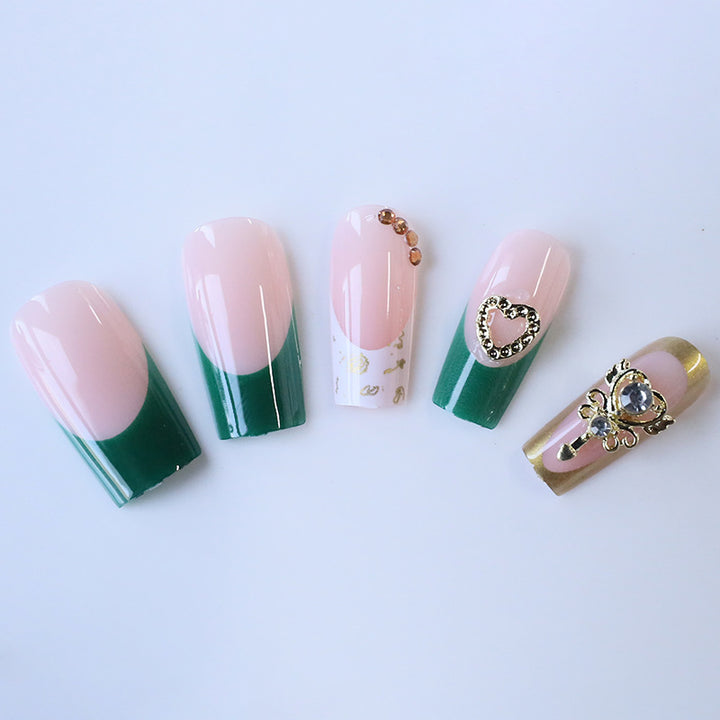 Luxuriöse Acryl-Nagelkunst-Verstärkungen mit Edelsteinakzenten Karnz