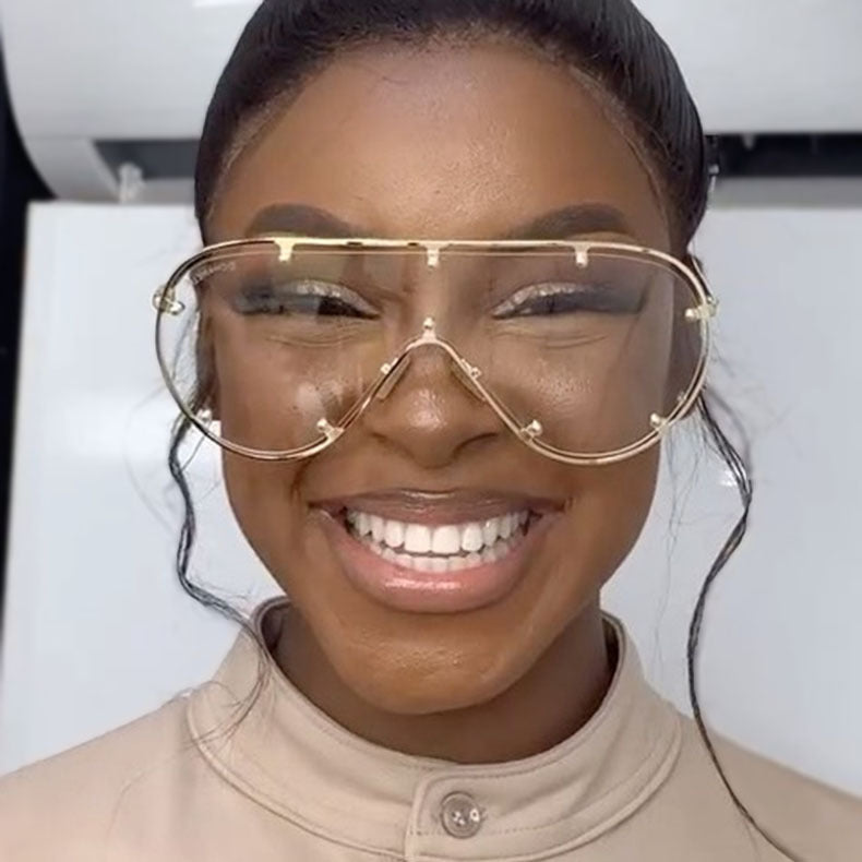 Damen modische oversized Sonnenbrille im stilvollen Retro-Design Karnz