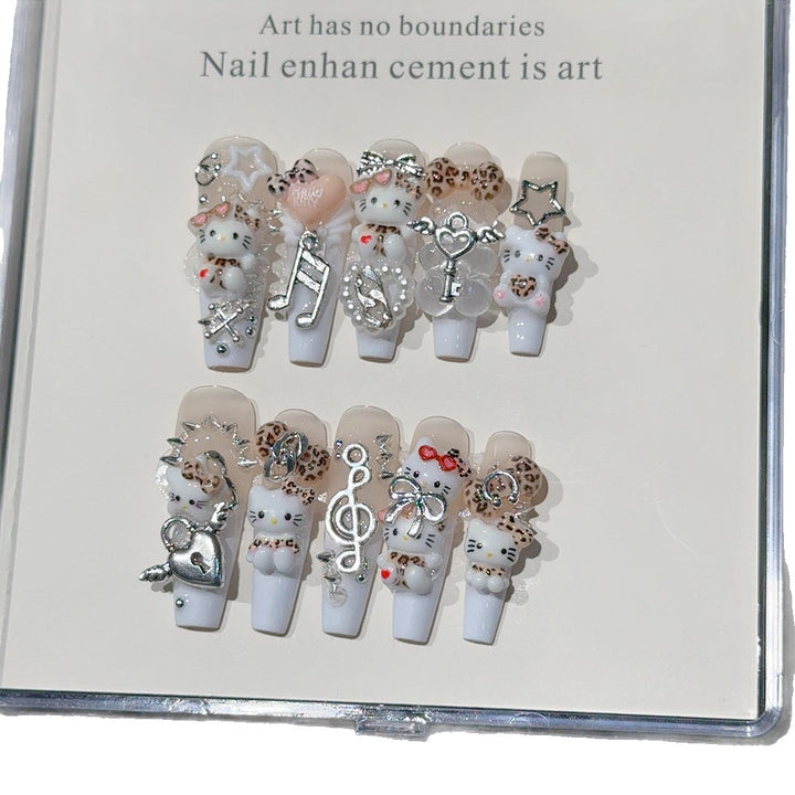 Verspielt, von Cartoons inspiriertes 3D-Nagelkunstset