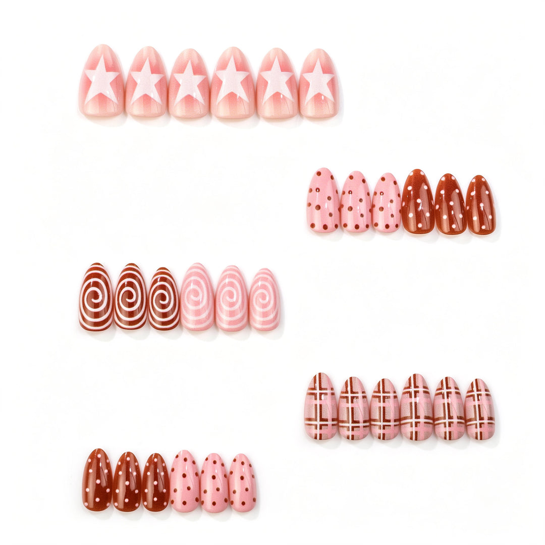 Dekoratives Press-On Nagelkunst-Set mit einzigartigen Designs Karnz