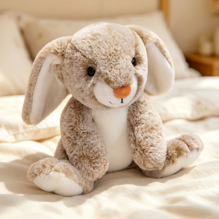 Plüsch Blumenfutter Ohr Bunny Plüschspielzeug mit besticktem Gesicht und lockigem Kunstpelz Karnz