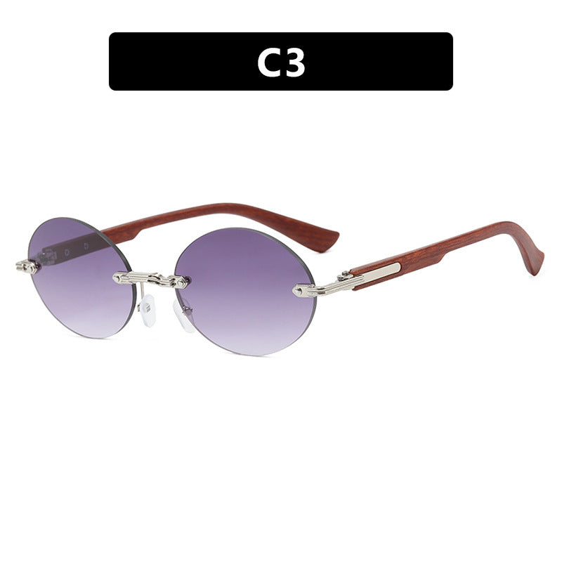 Damen runde Sonnenbrille mit elegantem Holzrahmen und UV-Schutz Karnz