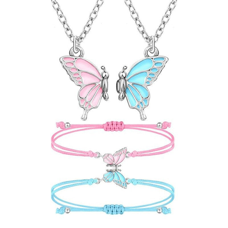 Butterfly Charm Halskette und Armband Set Karnz