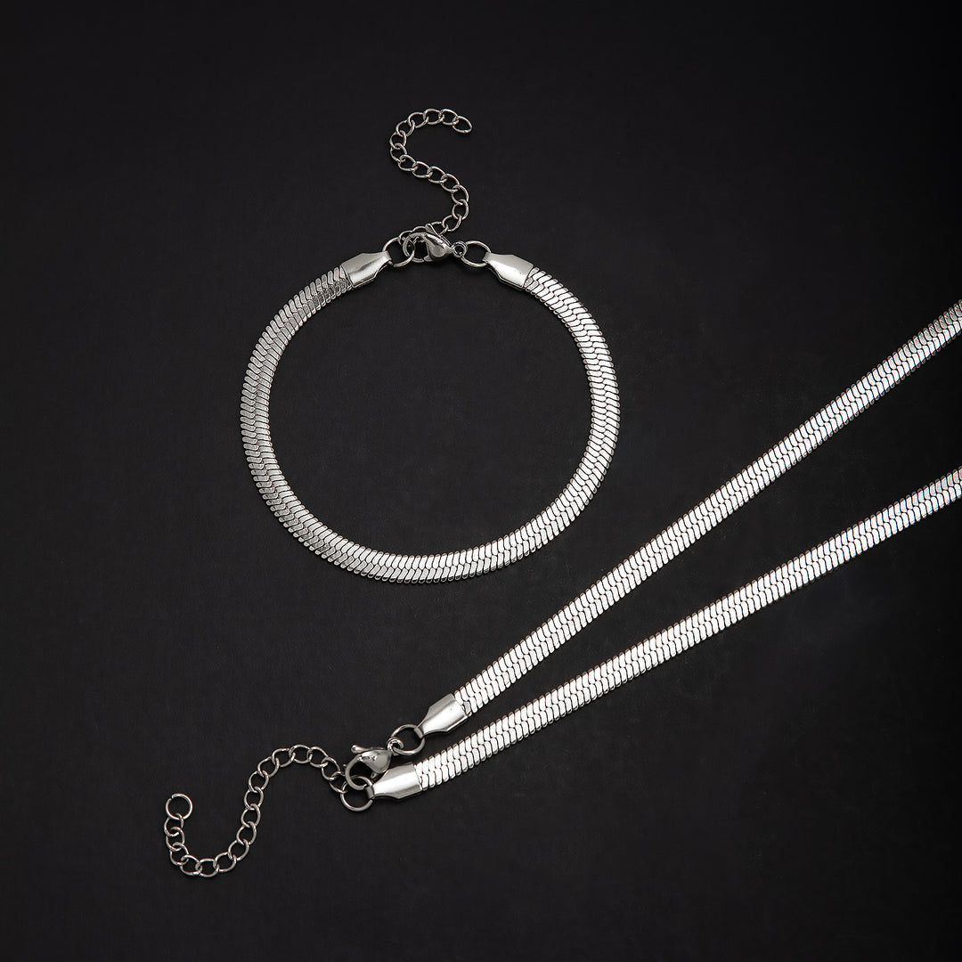 Elegantes Texturiertes Ketten Schmuckset Karnz