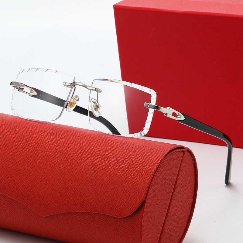 Damen modische quadratische Sonnenbrille mit goldenem Metallakzent und edlem Rahmen Karnz