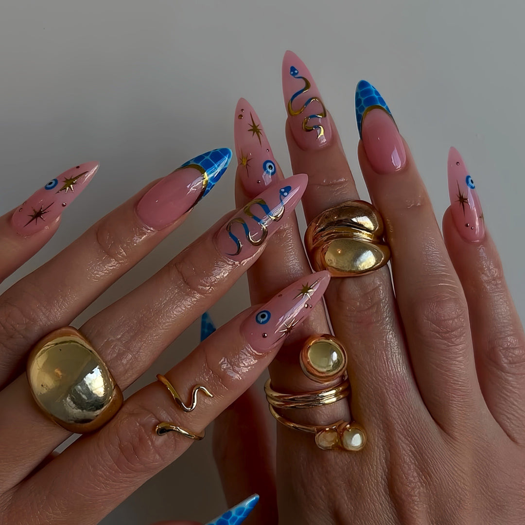 Fantasy-Themen Stiletto Press-On Nail Art Karnz
