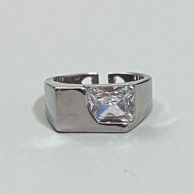 Trendiger Offener Ring mit Zirkonia-Akzent Karnz