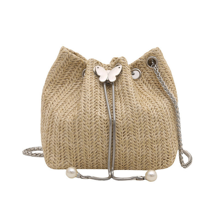 Elegante Gewebte Kordelzug Mini Handtasche Karnz
