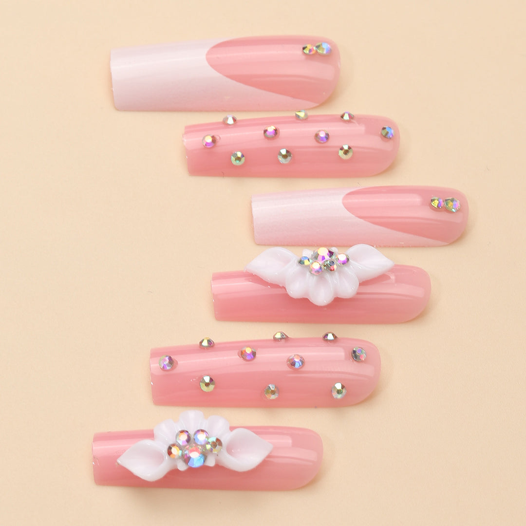 Dekorative florale Press-On-Nagelspitzen-Set Karnz