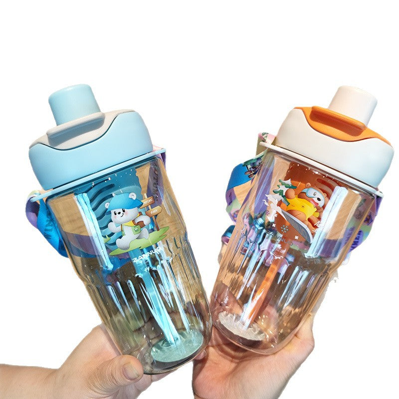 Damen verspielte Trinkflasche mit herausnehmbarem Strohhalm Karnz
