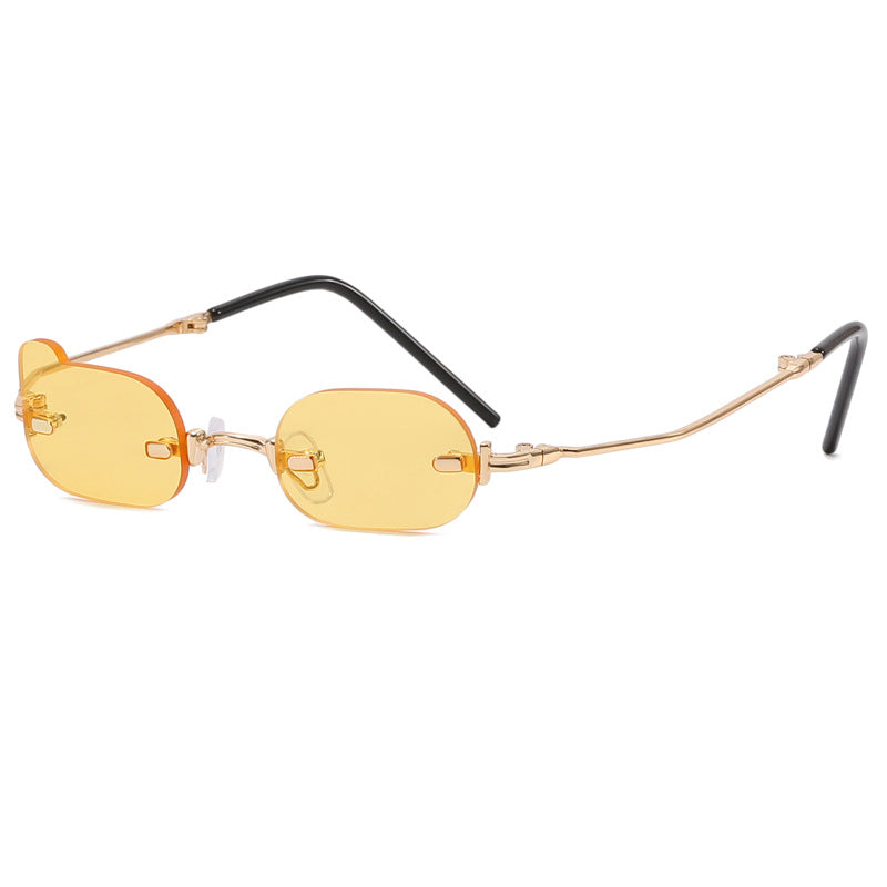 Damen exklusive modische Sonnenbrille mit glänzendem Metallrahmen Karnz