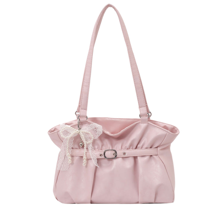 Elegante Leder Tragetasche mit dekorativen Akzenten