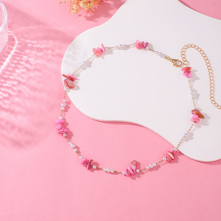 Elegante florale Perlenkette Karnz