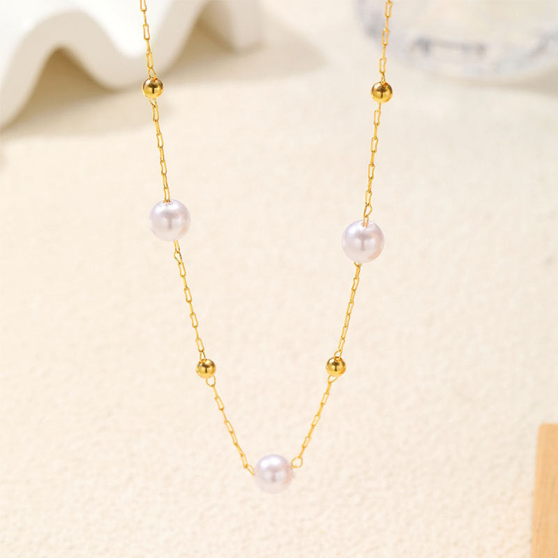 Elegante Perlen- und Goldkette Karnz