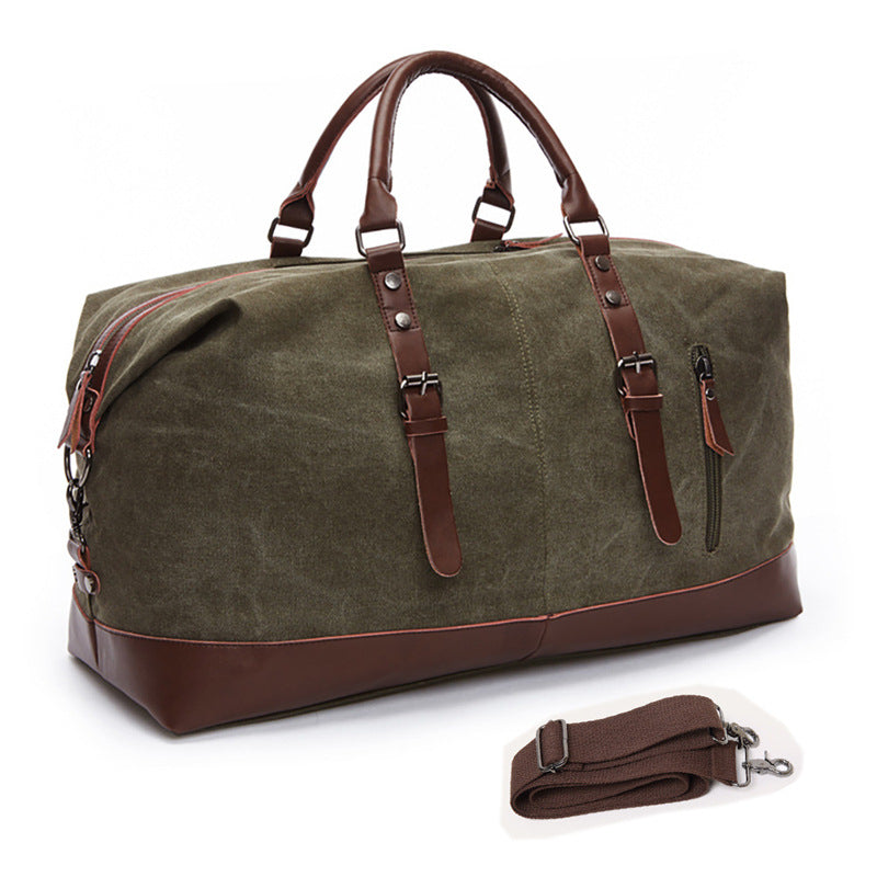 Geräumige Reisetasche Aus Robustem Canvas und Leder Karnz