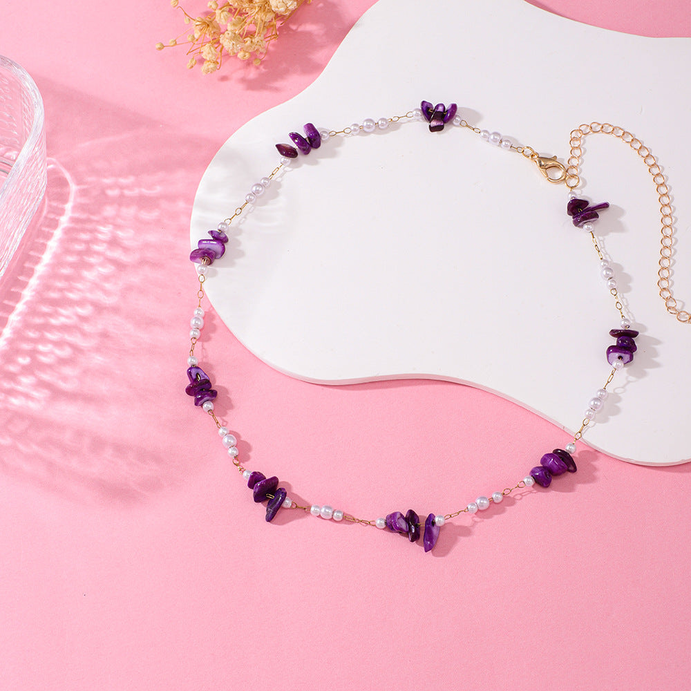 Elegante florale Perlenkette Karnz