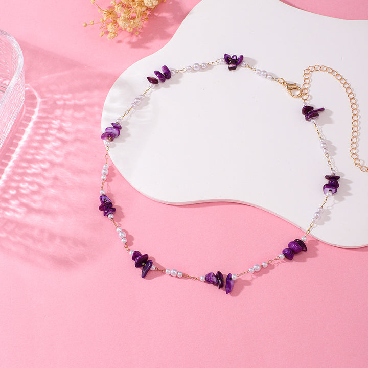 Elegante florale Perlenkette Karnz
