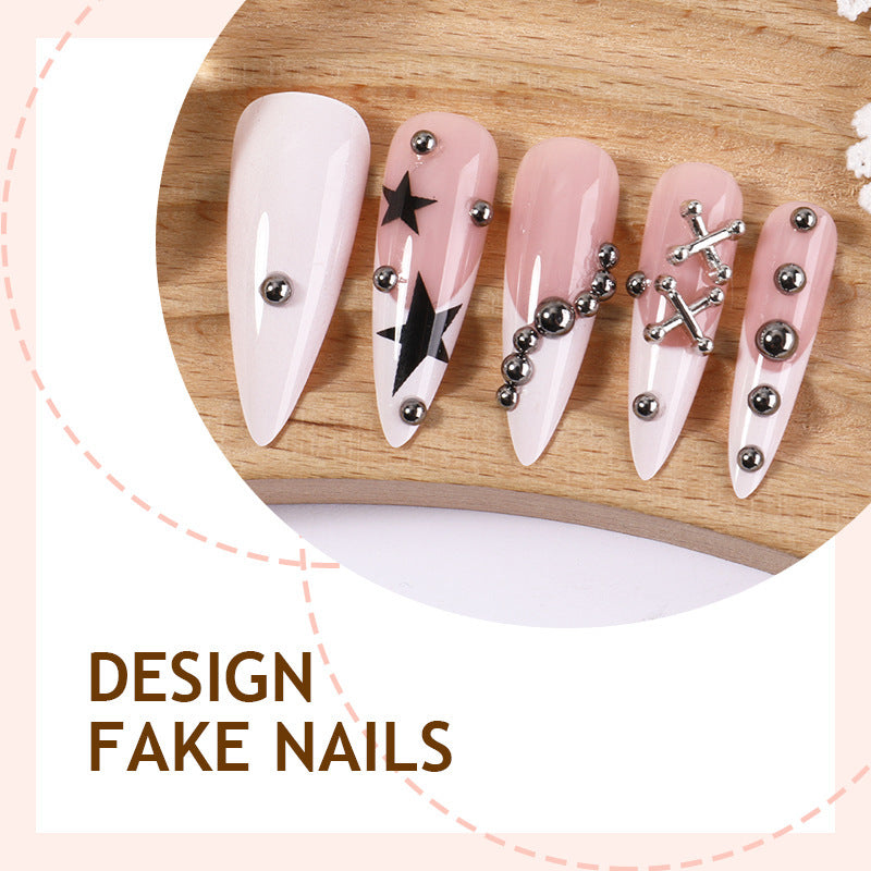 Kunstnagelset mit elegantem Sternen- und Glitzerdesign Karnz