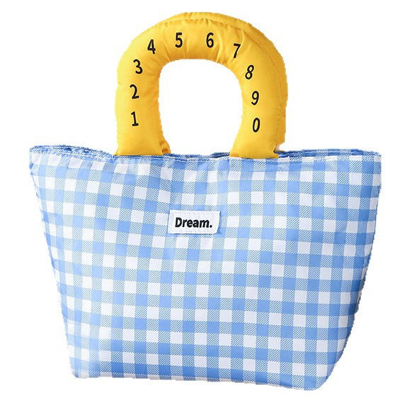 Isolierter Schachbrett-Lunch-Tote