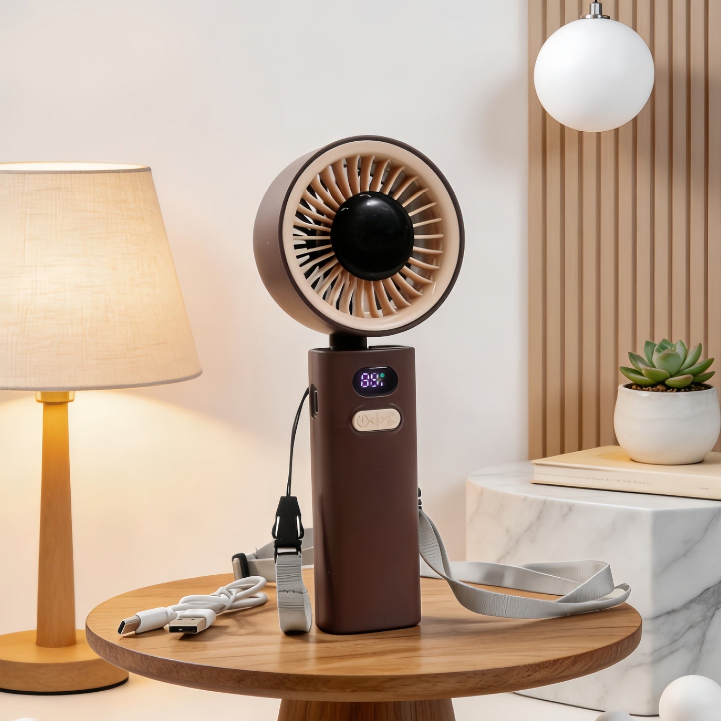 Damen Tragbarer Handventilator mit variabler Geschwindigkeitsregelung und ergonomischem Design Karnz