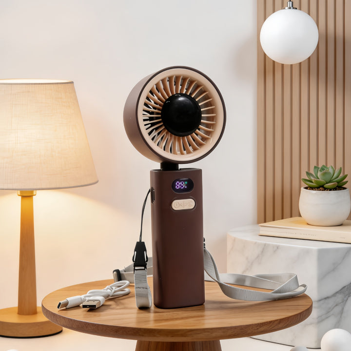 Damen Tragbarer Handventilator mit variabler Geschwindigkeitsregelung und ergonomischem Design Karnz