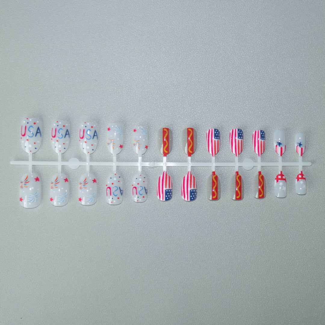 Patriotisches Nagelkunst-Set