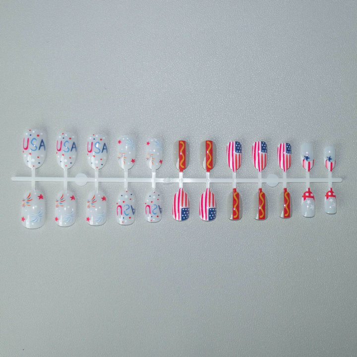 Patriotisches Nagelkunst-Set