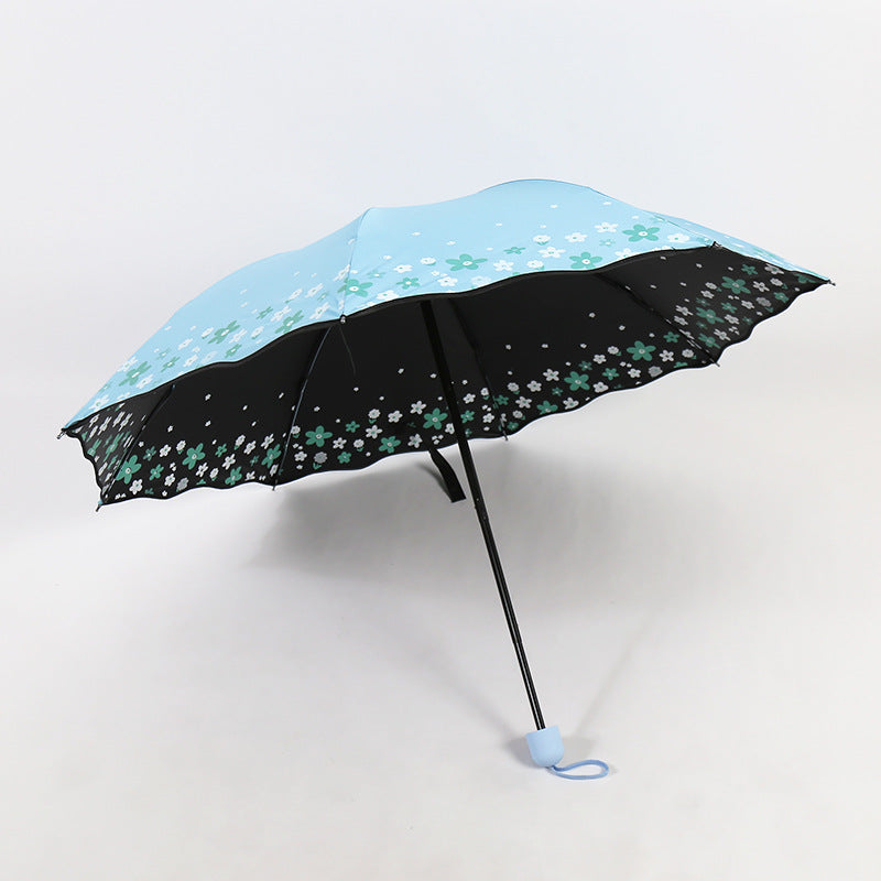 Damen Falt-Regenschirm mit detailliertem Floraldesign Karnz