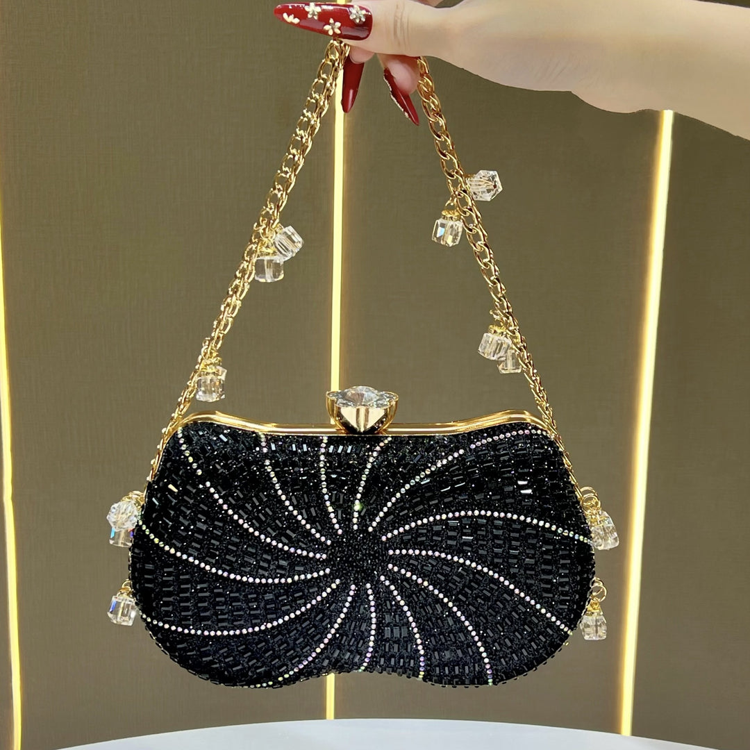 Glitzernde kristall-besetzte Abendhandtasche