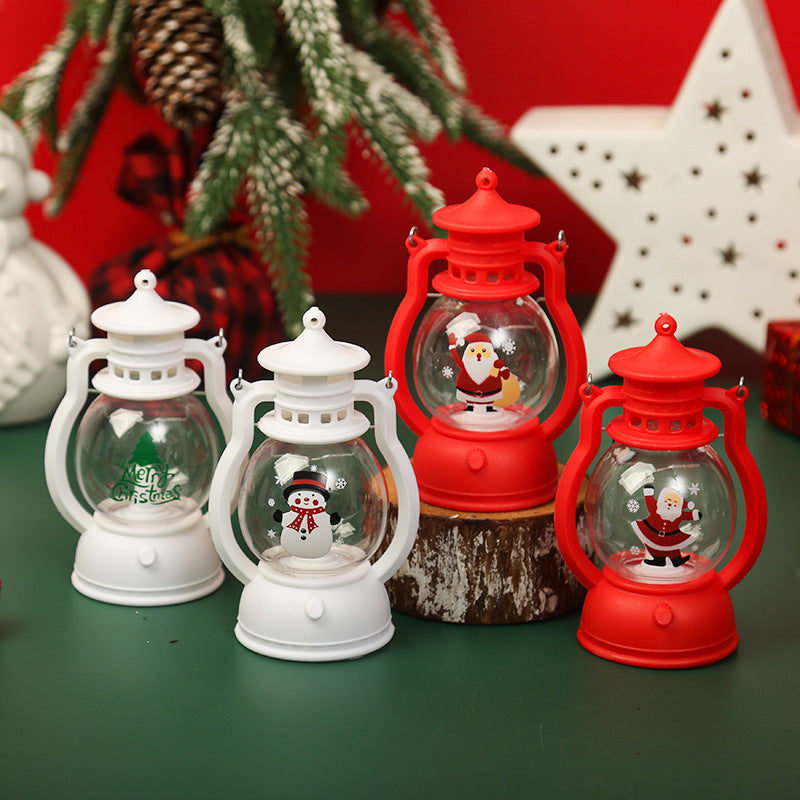 Dekorative Weihnachtslaterne mit Weihnachtsmann-Motiv Karnz