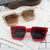 Damen Oversized-Sonnenbrille im modischen Eckdesign Karnz