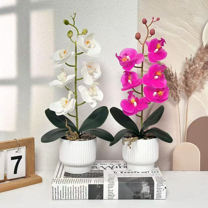 Stylisches Faux-Orchideenpflanzenarrangement