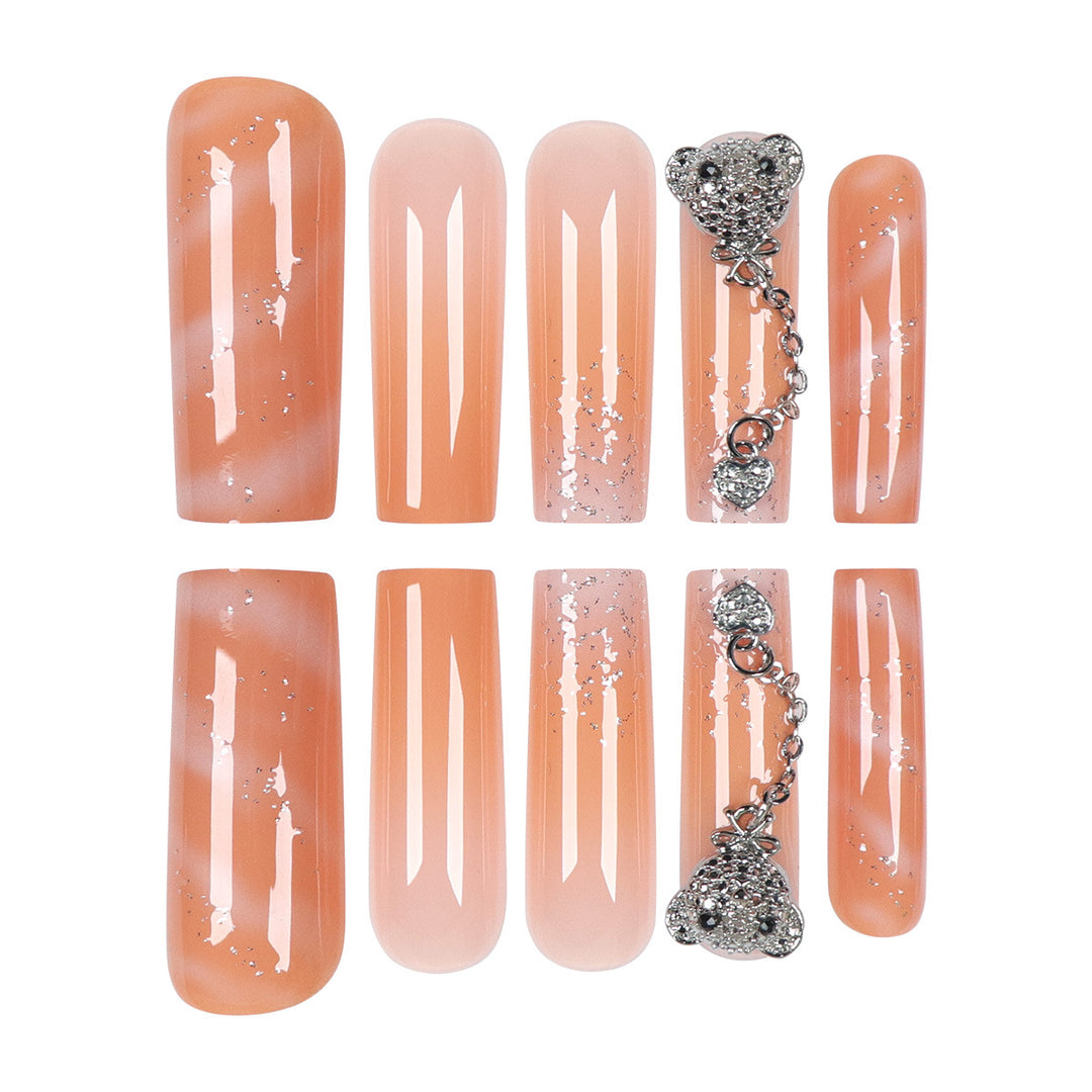 Dekorative Lange Stiletto Nagelkunst Extensions Karnz