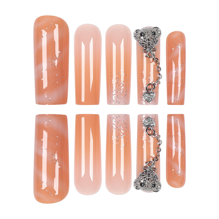 Dekorative Lange Stiletto Nagelkunst Extensions Karnz