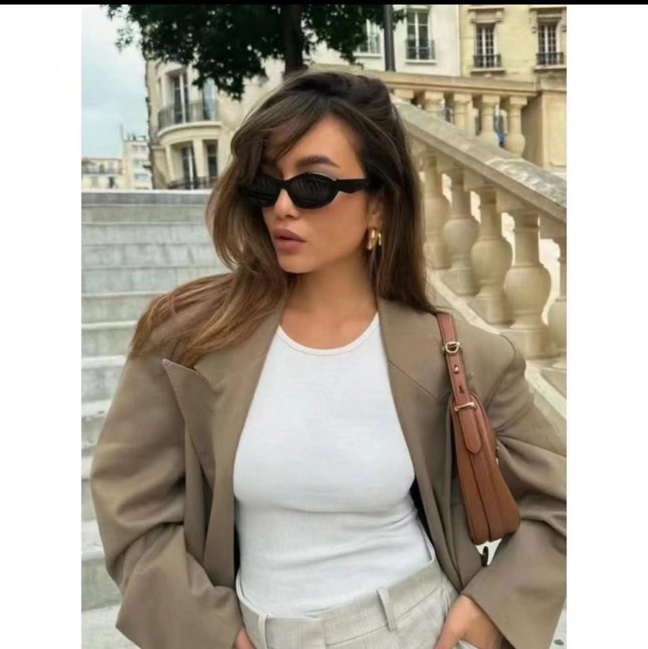 Damen modische Cat-Eye Sonnenbrille mit UV-Schutz Karnz
