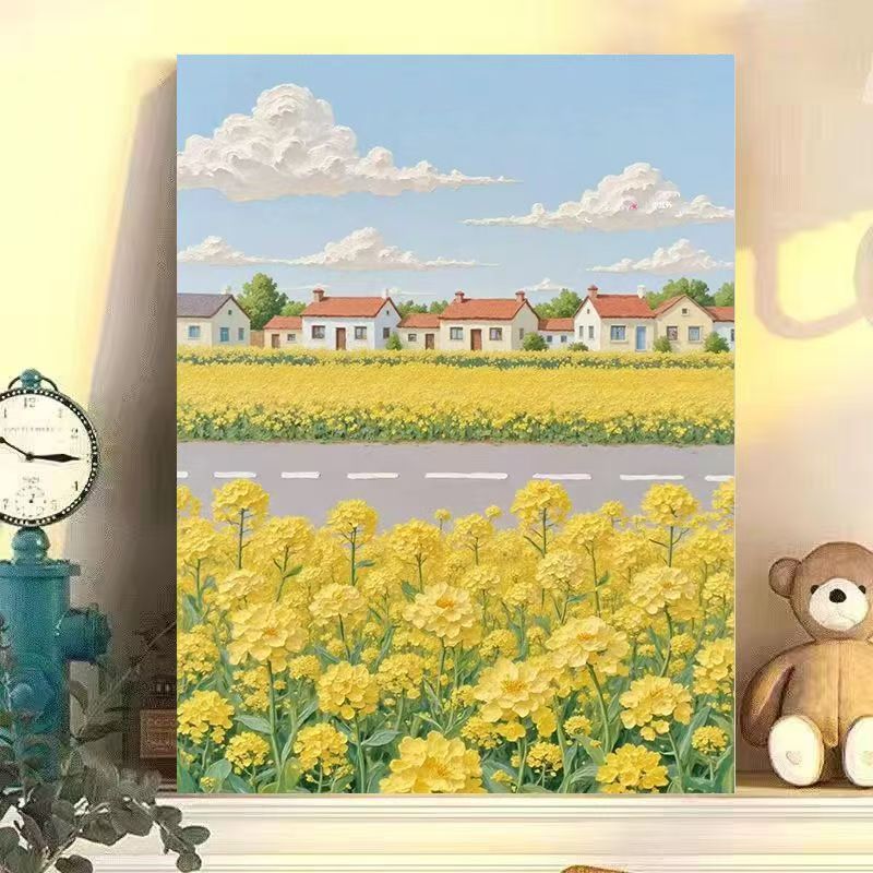 Landschaftsblumen Leinwand Kunst Druck Karnz
