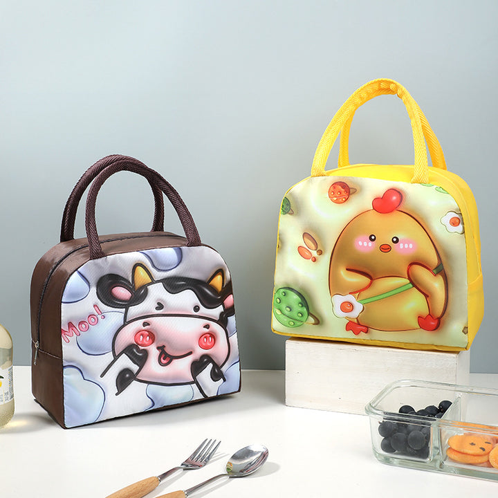 Isolierte Cartoon-Charakter Lunch Tasche Karnz