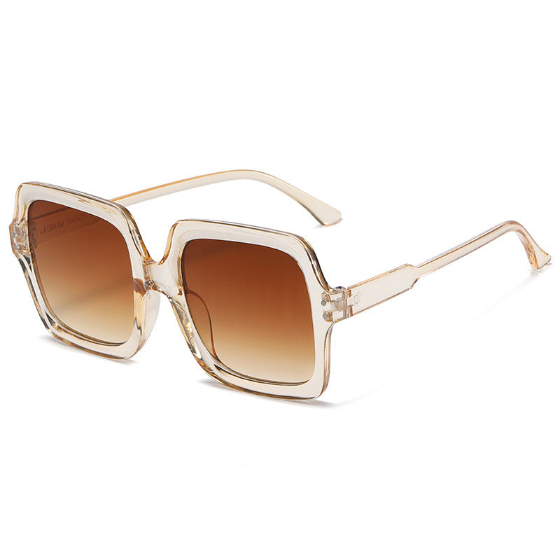 Damen modische quadratische Sonnenbrille mit verspiegelten Gläsern Karnz