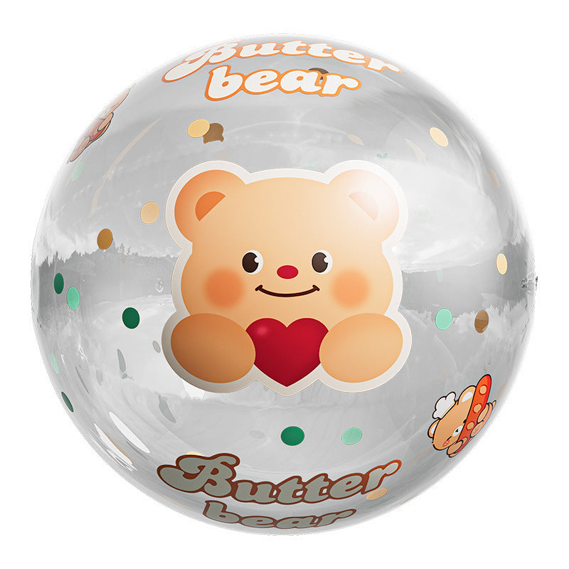Unisex Aufblasbare Spielball mit fröhlichem Bärenmotiv Karnz