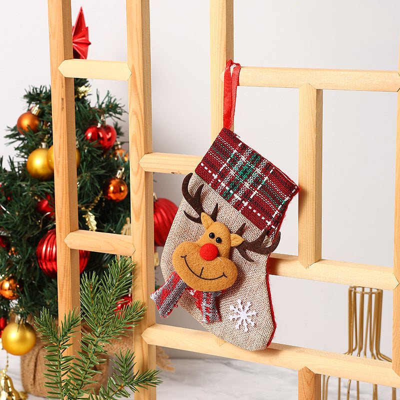 Festlicher Weihnachtsstrumpf mit Rentier-Motiv Karnz