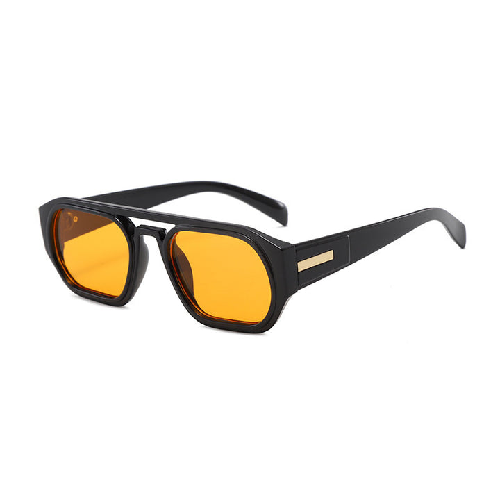 Damen modische rechteckige Brille mit elegantem Metallakzent Karnz