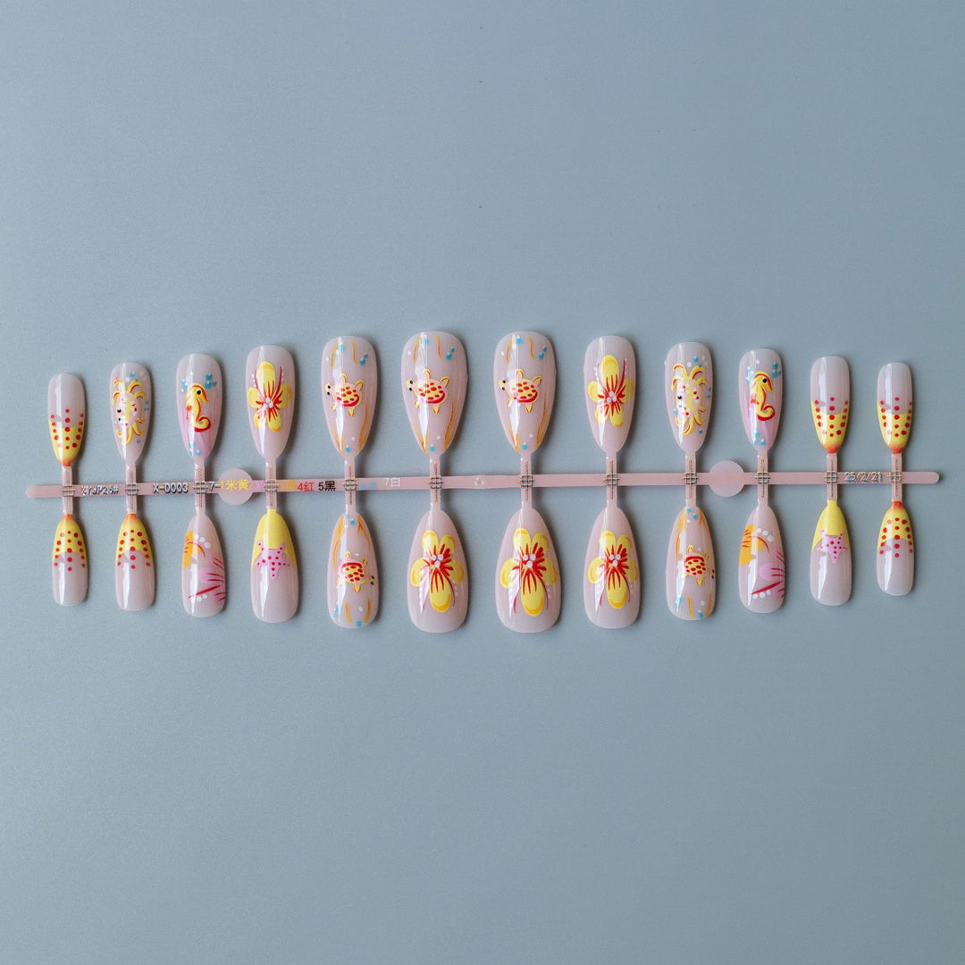Künstlerisches von Ozeanen inspiriertes Nagelkunstset