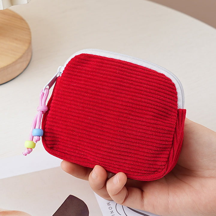 Geräumige Corduroy-Accessoire-Tasche