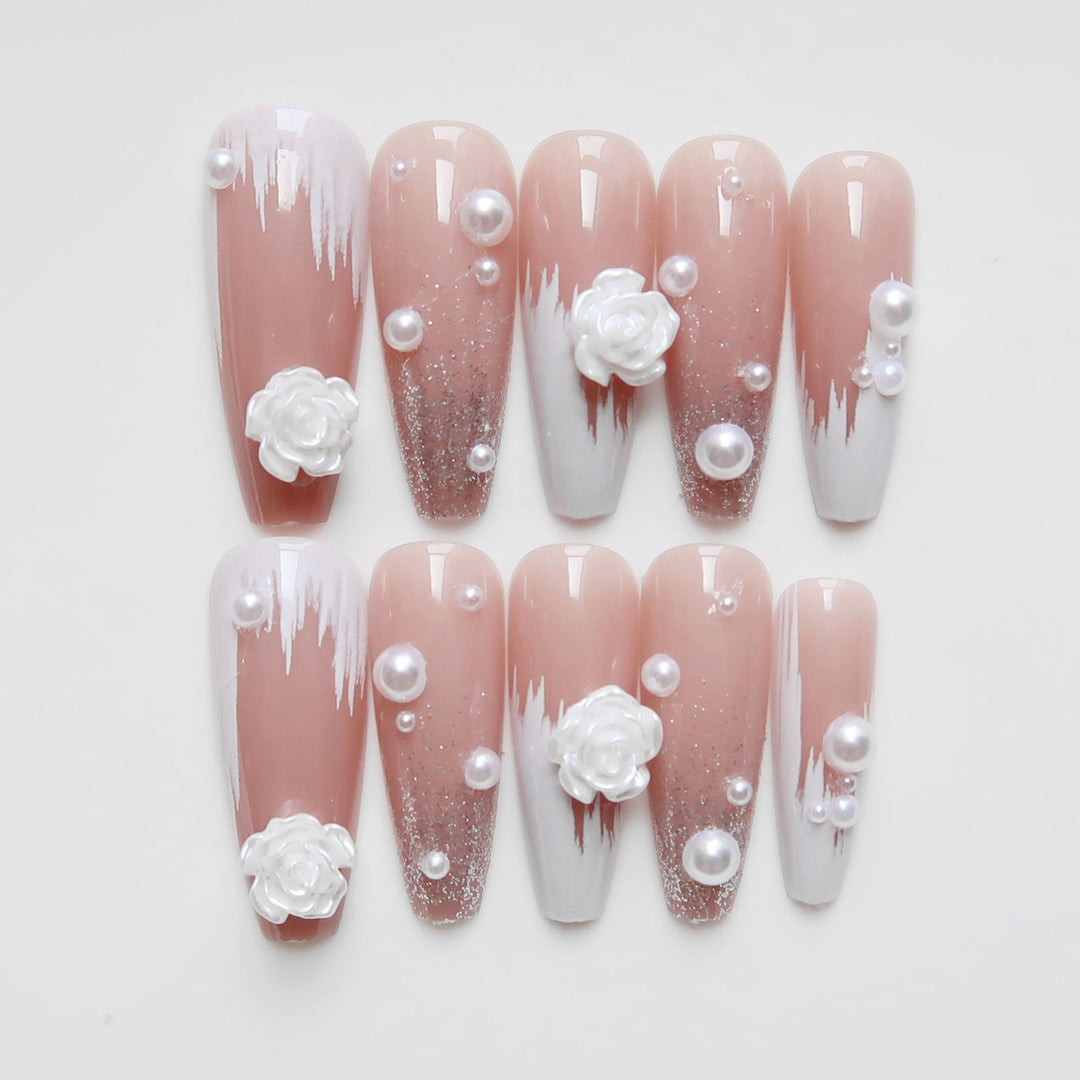 Dekoratives Langes Press-On Nagelkunst Set