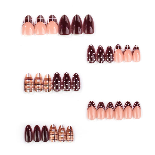 Trendige abstrakte Press-On Nail Art Set