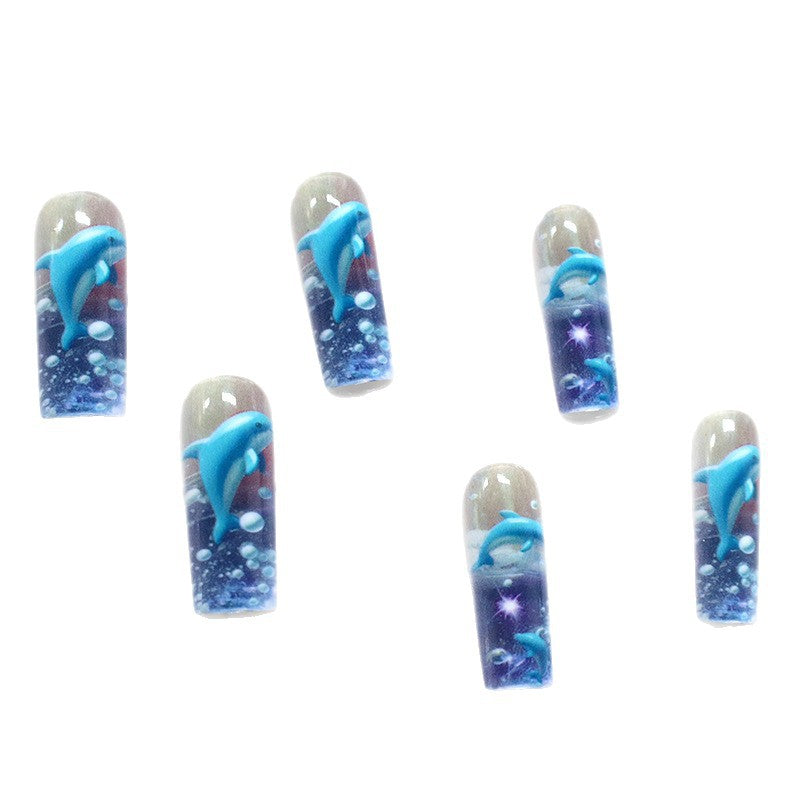 Künstlerische 3D Delfin Acryl Nagelverzierungen Karnz