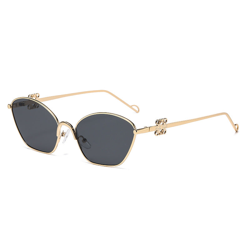 Damen modische Cat-Eye Sonnenbrille mit filigranem Metallrahmen Karnz