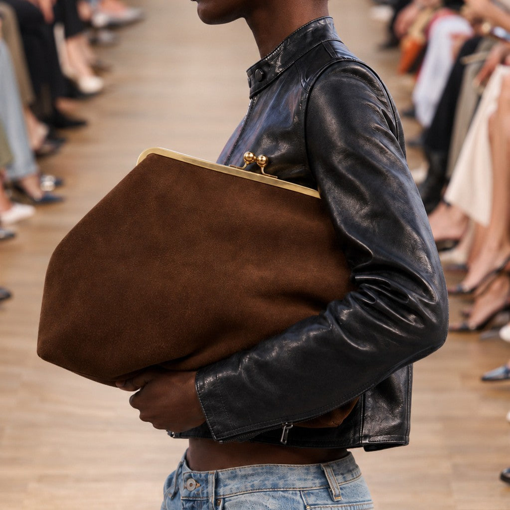 Elegante Wildleder-Handtasche