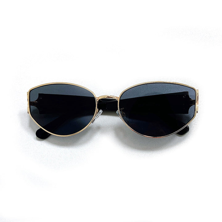 Modische Cat-Eye Sonnenbrille mit Goldenem Rahmen Karnz