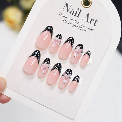 Künstlerische florale Stiletto Press-On Nägel